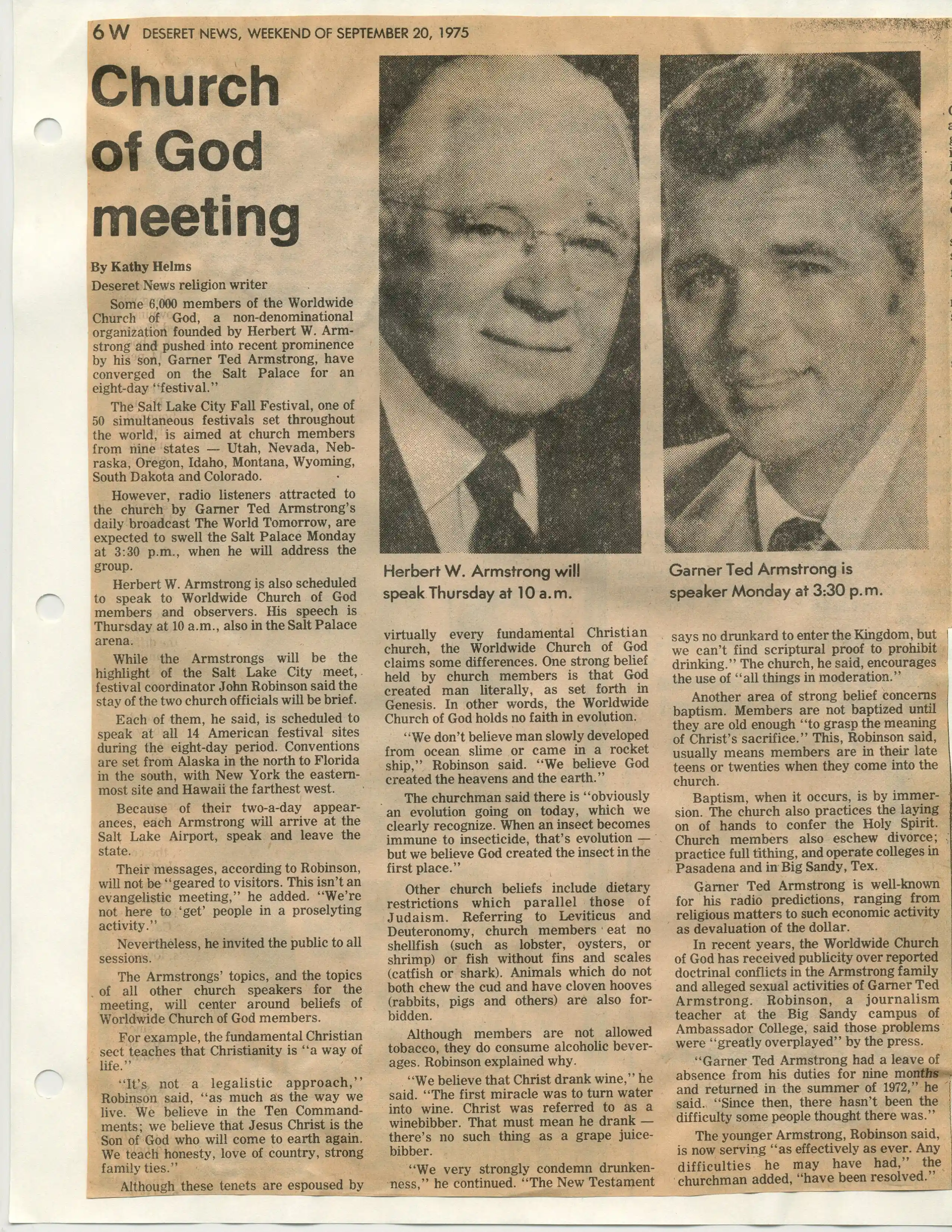 1. Deseret News, Salt Lake City, 9-20-75